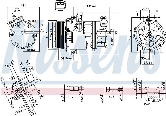 Nissens 890074 - Компрессор кондиционера avtokuzovplus.com.ua