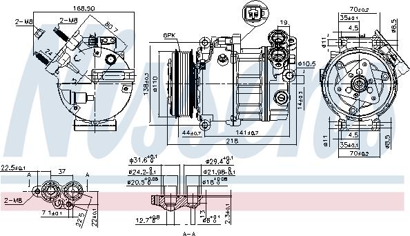 Nissens 890125 - Компресор, кондиціонер autocars.com.ua