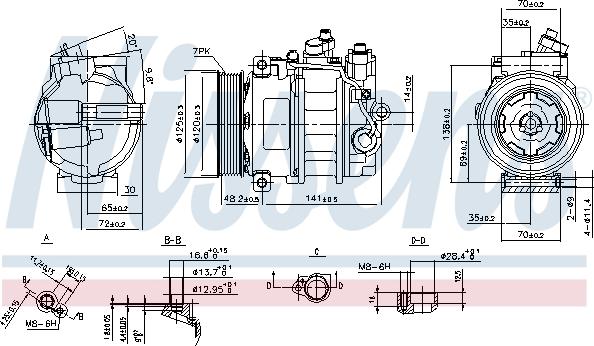 Nissens 890140 - Компрессор кондиционера avtokuzovplus.com.ua