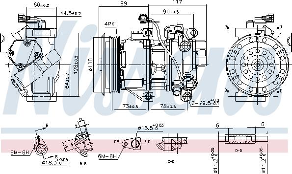 Nissens 890145 - Компресор, кондиціонер autocars.com.ua