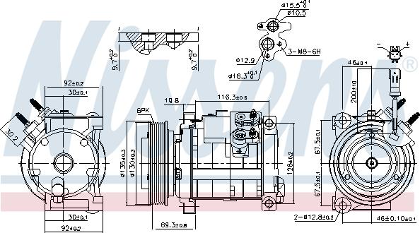 Nissens 890152 - Компрессор кондиционера avtokuzovplus.com.ua