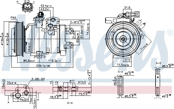 Nissens 890162 - Компресор, кондиціонер autocars.com.ua