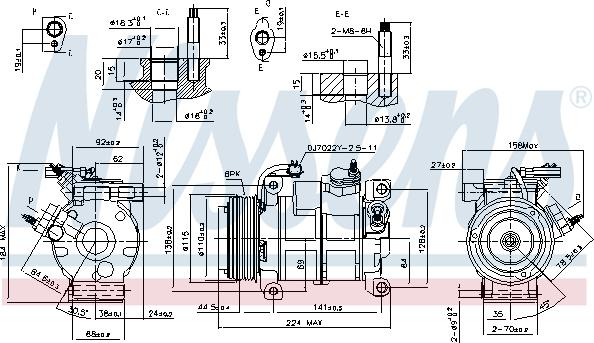 Nissens 890169 - Компресор кондицiонера autocars.com.ua