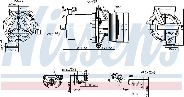 Nissens 890172 - Компрессор кондиционера avtokuzovplus.com.ua