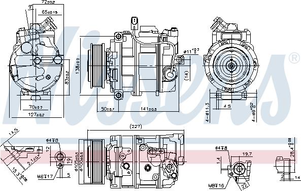 Nissens 890173 - Компресор кондицiонера autocars.com.ua