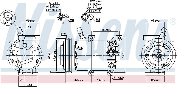 Nissens 890176 - Компресор, кондиціонер autocars.com.ua