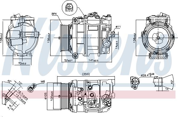 Nissens 890197 - Компресор, кондиціонер autocars.com.ua