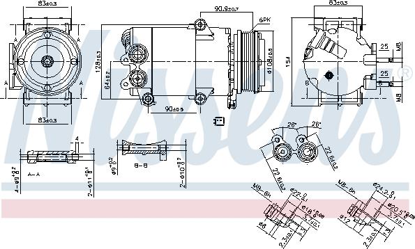 Nissens 890216 - Компрессор кондиционера avtokuzovplus.com.ua