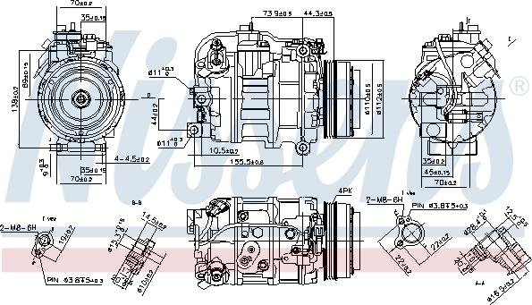 Nissens 890218 - Компресор, кондиціонер autocars.com.ua