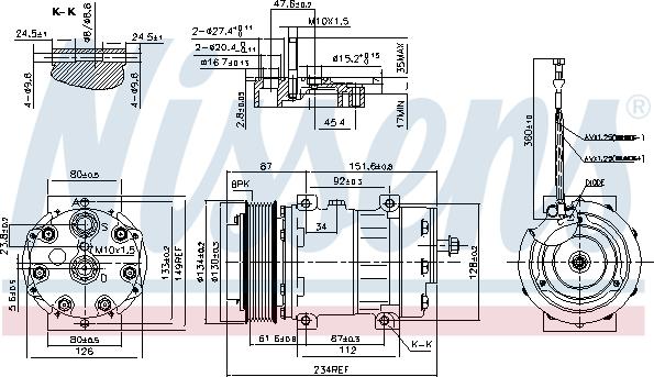 Nissens 890221 - Компресор, кондиціонер autocars.com.ua