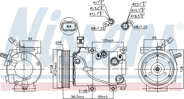 Nissens 890235 - Компрессор кондиционера avtokuzovplus.com.ua