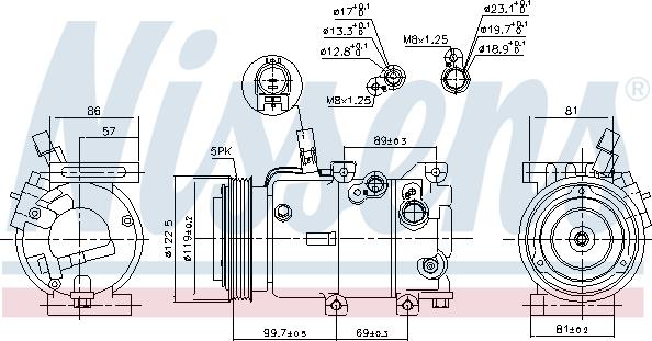 Nissens 890240 - Компресор, кондиціонер autocars.com.ua