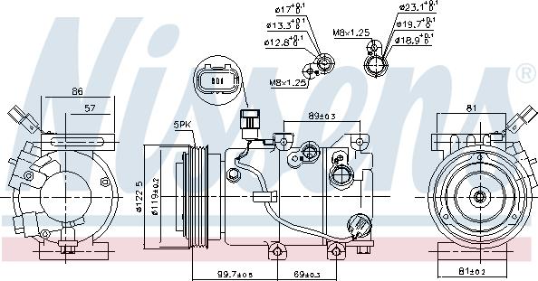 Nissens 890241 - Компресор, кондиціонер autocars.com.ua