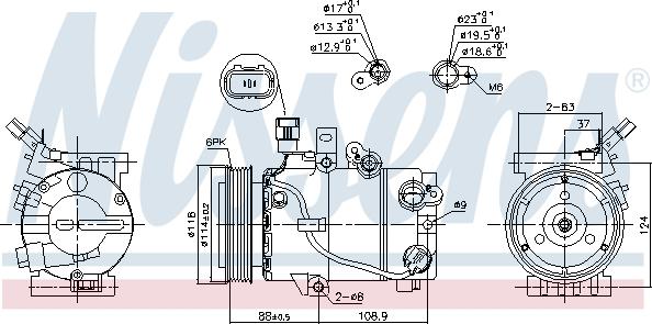 Nissens 890243 - Компресор, кондиціонер autocars.com.ua