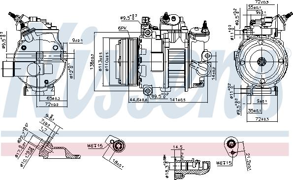 Nissens 890250 - Компресор, кондиціонер autocars.com.ua