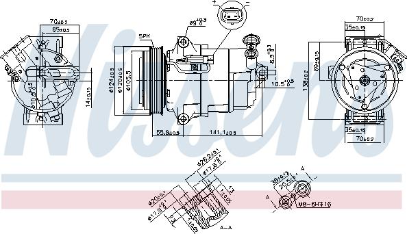 Nissens 890262 - Компресор, кондиціонер autocars.com.ua