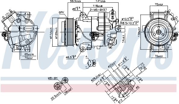 Nissens 890263 - Компресор, кондиціонер autocars.com.ua