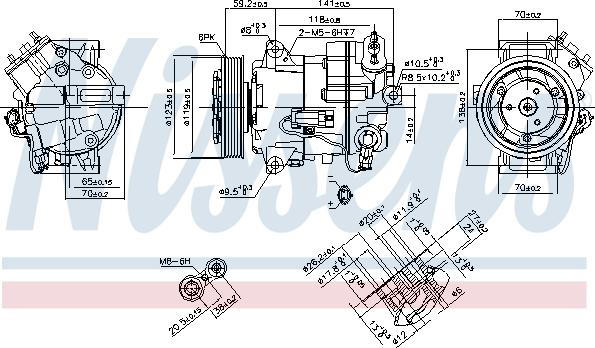 Nissens 890264 - Компрессор кондиционера avtokuzovplus.com.ua