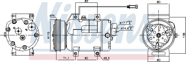 Nissens 89029 - Компрессор кондиционера avtokuzovplus.com.ua