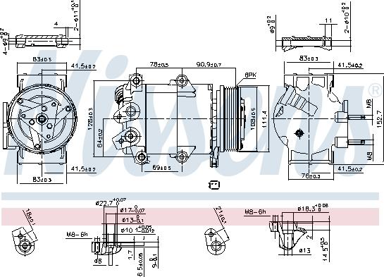 Nissens 890321 - Компресор, кондиціонер autocars.com.ua