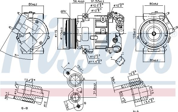 Nissens 890324 - Компресор, кондиціонер autocars.com.ua