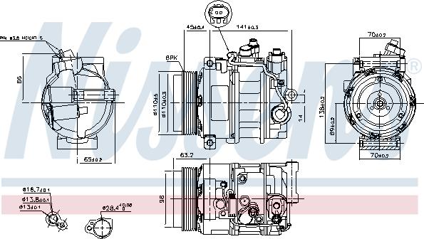 Nissens 89033 - Компресор, кондиціонер autocars.com.ua