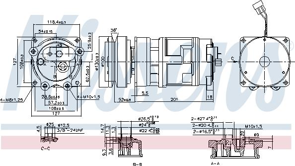 Nissens 890369 - Компресор, кондиціонер autocars.com.ua