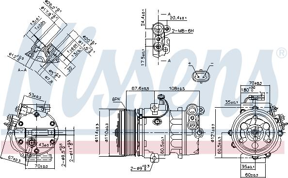 Nissens 890388 - Компрессор кондиционера avtokuzovplus.com.ua