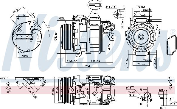 Nissens 890390 - Компресор, кондиціонер autocars.com.ua