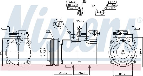 Nissens 890395 - Компресор, кондиціонер autocars.com.ua