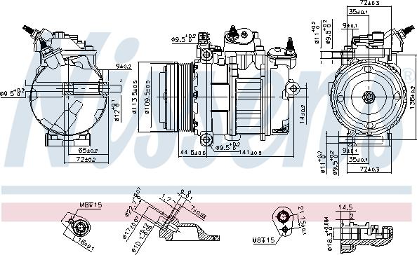 Nissens 890419 - Компрессор кондиционера avtokuzovplus.com.ua