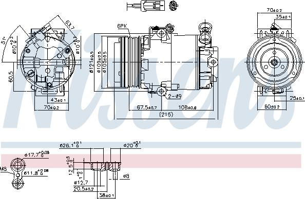 Nissens 89042 - Компресор кондицiонера autocars.com.ua