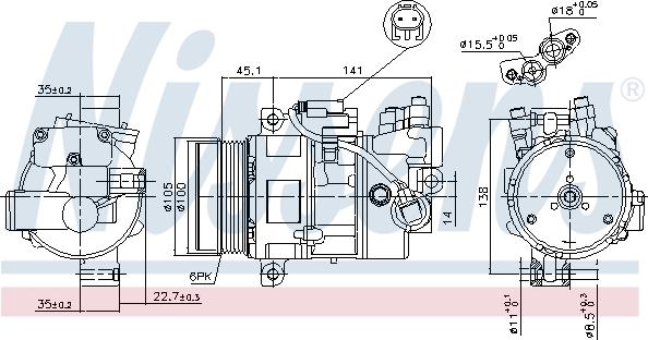 Nissens 89043 - Компресор кондиціонера First Fit autocars.com.ua