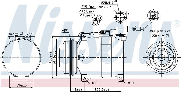 Nissens 89045 - Компресор, кондиціонер autocars.com.ua