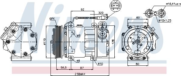 Nissens 89047 - Компресор, кондиціонер autocars.com.ua