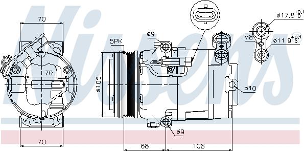 Nissens 89050 - Компрессор кондиционера autodnr.net