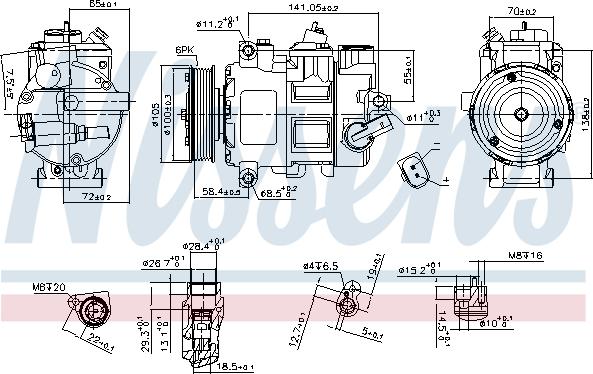 Nissens 890550 - Компресор, кондиціонер autocars.com.ua