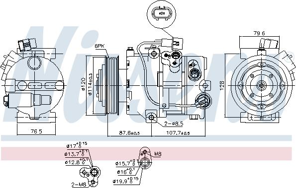 Nissens 890563 - Компресор, кондиціонер autocars.com.ua