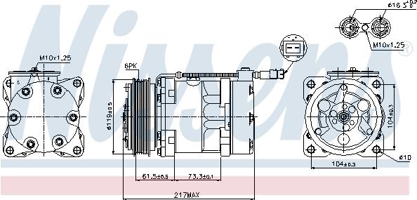 Nissens 89056 - Компрессор кондиционера avtokuzovplus.com.ua