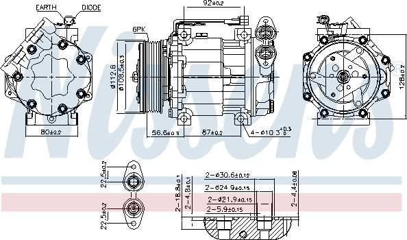 Nissens 890584 - Компресор, кондиціонер autocars.com.ua