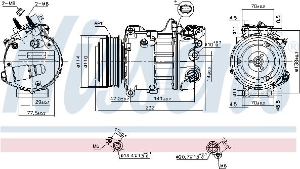 Nissens 890585 - Компресор, кондиціонер autocars.com.ua