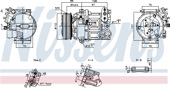 Nissens 890591 - Компресор, кондиціонер autocars.com.ua