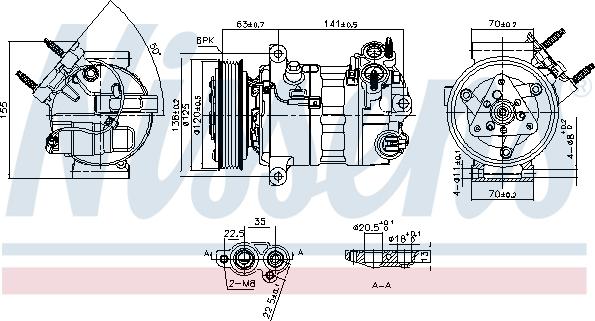 NISSENS 890594 - Компресор, кондиціонер autocars.com.ua