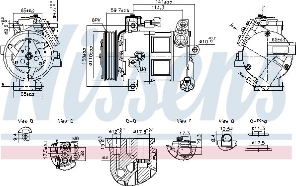 Nissens 890596 - Компресор, кондиціонер autocars.com.ua