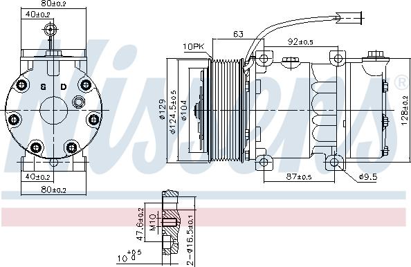 Nissens 890598 - Компресор, кондиціонер autocars.com.ua