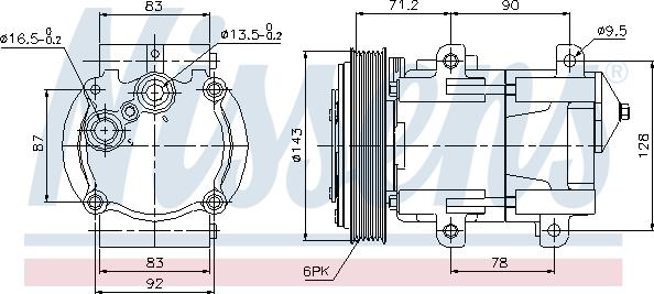 Nissens 89059 - Компресор, кондиціонер autocars.com.ua