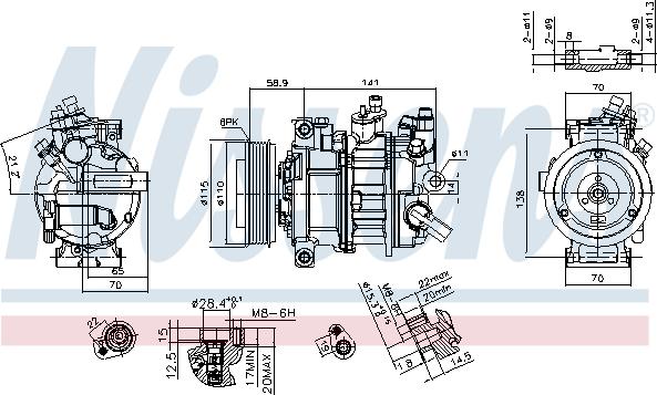 Nissens 890602 - Компресор, кондиціонер autocars.com.ua