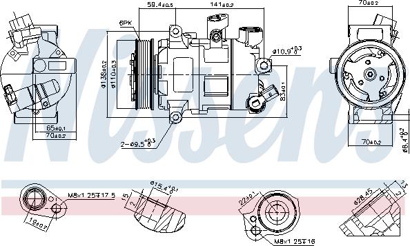 Nissens 890607 - Компрессор кондиционера avtokuzovplus.com.ua