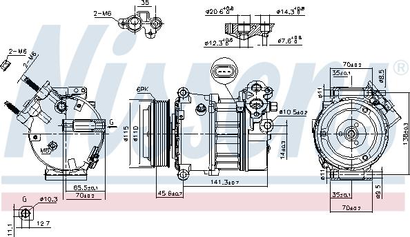 Nissens 890617 - Компресор, кондиціонер autocars.com.ua