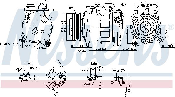 Nissens 890622 - Компресор, кондиціонер autocars.com.ua